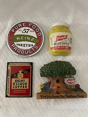 4 Vintage Advertising FRIDGE MAGNETS Heinz Keebler French’s Eight O’clock Coffee • $29.99