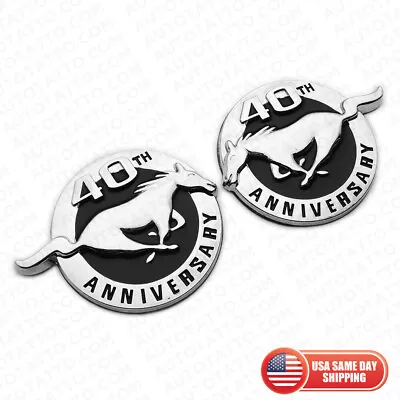 Set 3D AMERICAN MUSCLE Car Sport Fender Marker Horse Medal Badge Emblem Black • $18.99