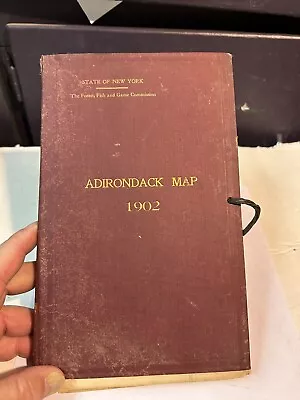 RARE Adirondack Maps 1902 In Vintage Binder With Tie/ 4 Fold Large Foldout Maps • $149.99