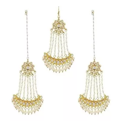 Indian Pakistani Gold Plated Traditional Tikka & Earrings Gift Jewelers Set • $33.99