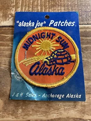Vtg Midnight Sun Alaska Embroidered Sew On Patch Travel Souvenir USA Joe • $9.60