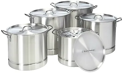 $344.29 • Buy 10 Pcs Aluminum Stock Pot Set With Steamer, 24,32,40, 52, 60 Quarts