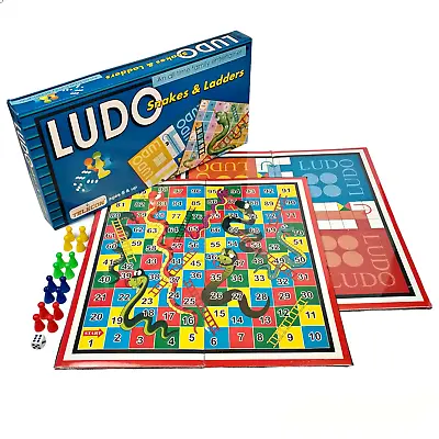 Large LUDO SNAKES And LADDERS Board Game 40 CM 2 In 1 Family Chess Bingo Games • £12.99