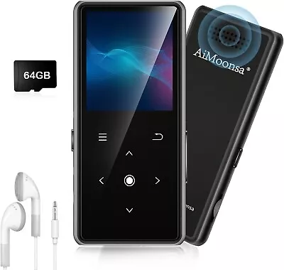 64GB MP3 Player With Bluetooth 5.2 AiMoonsa Music Player Built-in HD Speaker • £19.99