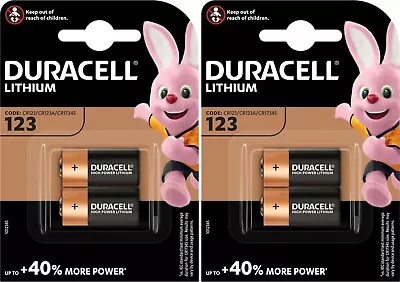 4 X DURACELL CR123 3V HIGH POWER LITHIUM PHOTO BATTERIES CR123A 123 Long Exp • £12.80