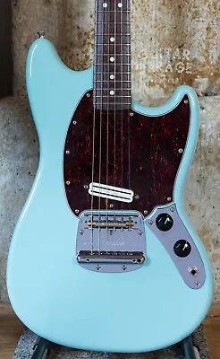 2006 Fender Japan Mustang 65 Vintage Reissue Daphne Blue Guitar - CIJ - Seymour • $1383.26