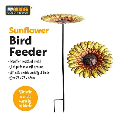 Bird Seed Feeder Pole Cast Iron Flower Leaf Garden Outdoor Feed Dish Bath Decor • £7.50