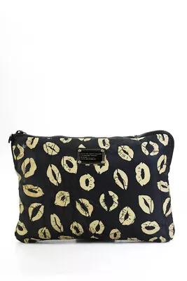 Marc By Marc Jacobs Womens Lip Print Zip Around Lap Top Bag Black Beige • $29.01