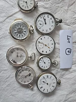 Job Lot Of Vintage Pocket Watch Movements Parts And DIALS Ect Spares And Repairs • £9.99