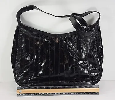 Vintage Genuine Eel Skin Purse Black 14×9×3 Bag • $9.99