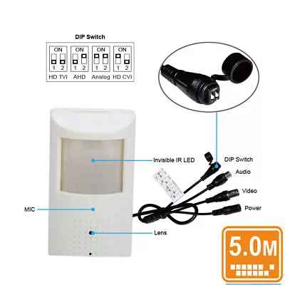 5MP HD-TVI/AHD/CVI/ANALOG  Spy Motion Detector  1080P With  Build-in Audio • $34.99