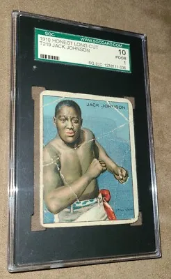 $429.95 • Buy Jack Johnson 1910 T219 Champion Pugilist Boxing Card SGC 1 Honest Long Cut Back