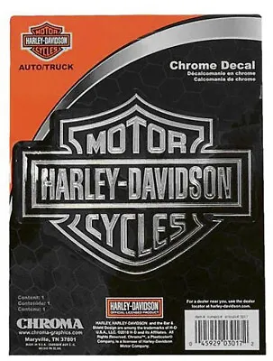 Harley-Davidson Embossed Chrome Bar & Shield Medium Vinyl Decal CG3017 • $9.71