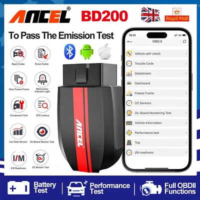 ANCEL BD200 Car Engine Diagnostic Tool OBD2 Scanner Code Reader For IOS/Android • £29.99