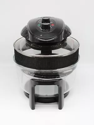 COOKSHOP 12L HALOGEN OVEN With Hinged Lid 60 Minute Timer CK001 Black - Working • £4.99