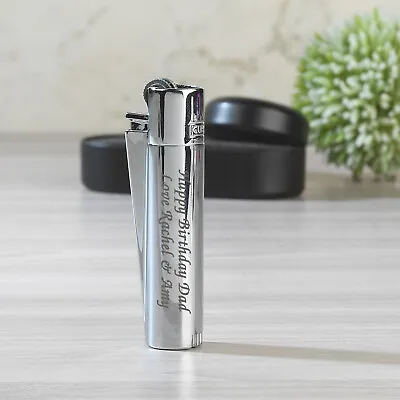 £9.50 • Buy Personalised Free Engraving Metal Clipper Lighter Silver Gift Mens Dad Son Uncle