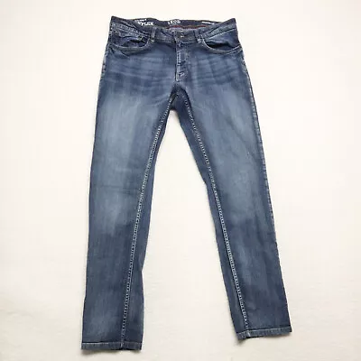 IZOD Jeans Mens Size 36x32 Blue Straight Fit Acid Wash Cotton Blend Stretch Jean • $13.19