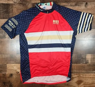 Vintage Voler X Rei Cycling Jersey Mens XL Red White Blue Full Zip Dream Big • $13.99