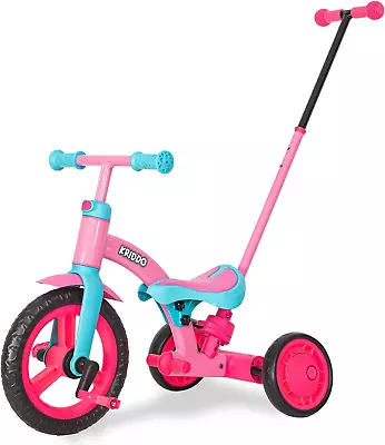 KRIDDO 4-In-1 Kids Tricycle For 1.5 To 3 Yea Old With Parent Steering Push Handl • $83.99