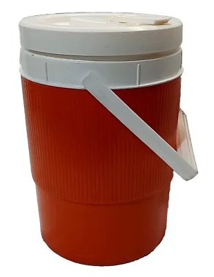 Vintage BEE  Gallon Orange Water Cooler Jug W/ Spout  RETRO Camping Cookout  • $22.95