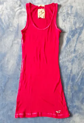 $15 • Buy ❤️ Hollister Womens' Stretch Tank Top Singlet Size S Candy-Apple Hot Pink