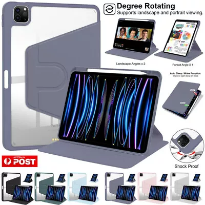 For IPad 10/9/8/7/6/5th Gen Mini Air Pro 11 12.9 Rotating Stand Case Smart Cover • $18.19