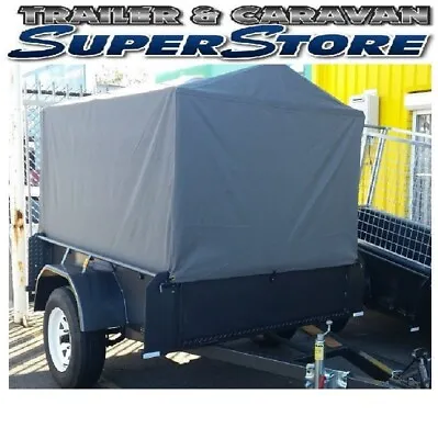 Canvas Cover To Suit Box Trailer Cage 7x5 2ft 600mm High With Fittings Grey CVC5 • $467