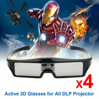 £69.54 • Buy 4X Active 3D Glasses Shutter For BenQ Optoma ViewSonic Vivitek  DLP 3D Projector