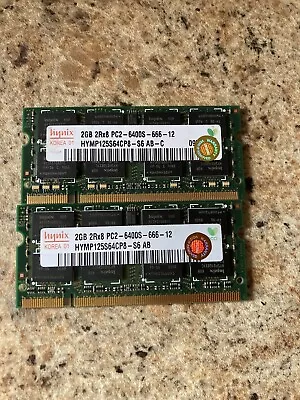 £10.95 • Buy 4GB (2x 2GB) Hynix DDR2 6400 800MHz Laptop RAM SODIMM