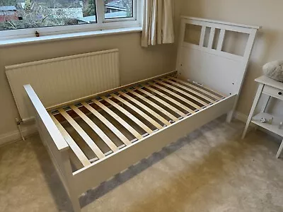 Ikea Hemnes Single Bed With Luroy Slatted Bed Base And Malfors Medium Mattress. • £130