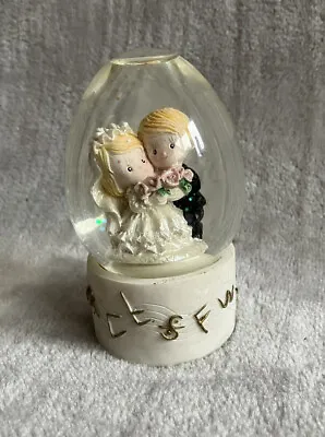 £10 • Buy Bride & Groom Wedding Day Music Notes White Egg Glitter Snow Globe Waterball