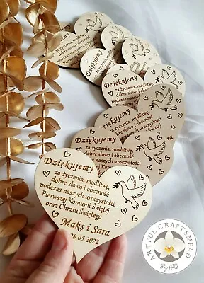 £5.60 • Buy Personalised First Holy Communion Wood Magnets Thank You Gift Engraved Keepsake