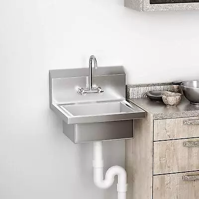 Heavy Duty Commercial Utility Sink Stainless Steel Basin Hand Wash Wall Mount • $79.99