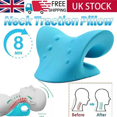 Neck Traction Pillow Original Cloud Shape Neck Stretcher Cervical Pain Relief UK • £6.99