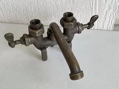 Vintage Brass Laundry Faucet Dual Handles 1920/30’s Plumbing Sink Kitchen • $95