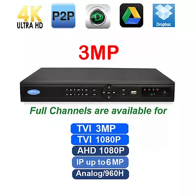 3MP TVI DVR 16CH All CH Support TVI 3M Or 1080P/AHD 1080P/CVI 1080P IP Up To 6MP • $59.99
