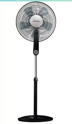 Air Art Deco 16  Pedestal Fan 5 Blades Pure Copper Motor - Black - Uk Plug • £21.99