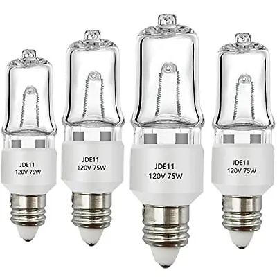 $13.93 • Buy 75w Jde11 Halogen Light Bulb T4 Mini Candelabra Bulb1150lm 120v E11 Halogen Bulb