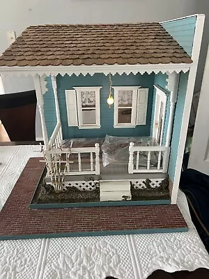 Vintage Lighted Dollhouse Victorian Porch Scene 1:12 Scale 14”L X17”H X11”W • $25