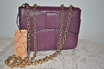 NWT $375 Z Spoke ZAC POSEN Shirley Bow Crossbody Bag PLUM Leather • $118.90