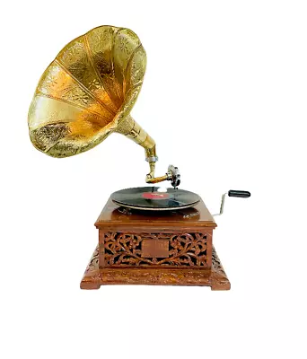 HMV Working Gramophone Player Phonograph Gramophone Vintage Look Vinyl Recorder • $443.30