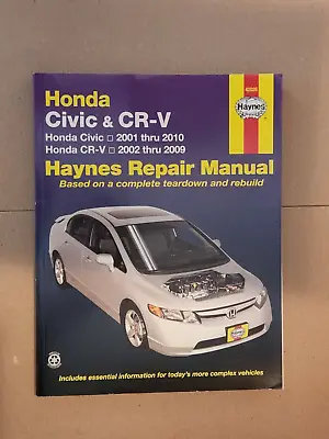 Haynes 42026 Repair Manual For Honda Civic 2001-2010 & Honda CR-V 2002-2009 • $19.99