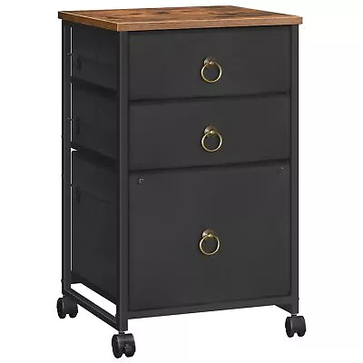 Mobile File Cabinet Rolling Printer Stand With 3 Drawers Fabric Vertical Fi... • $73.70