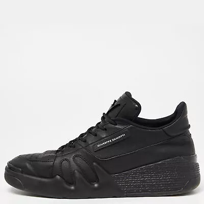 Giuseppe Zanotti Black Leather Talon Low Top Sneakers Size 44 • $189