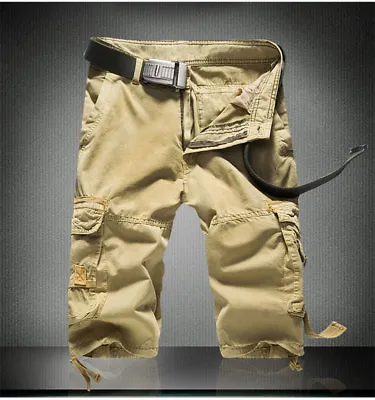 Men Camo Cargo Shorts Summer Army Camouflage Combat Camo Cargo Pocket Short PanT • $16.38