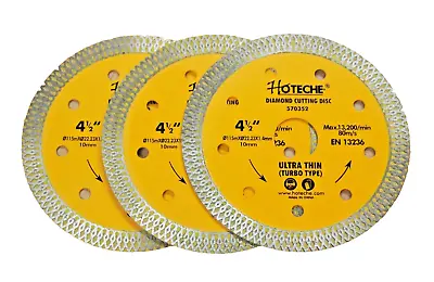 Lot Of (3) 4-1/2  DIAMOND ULTRA THIN BLADE WET/DRY TURBO • $19.99