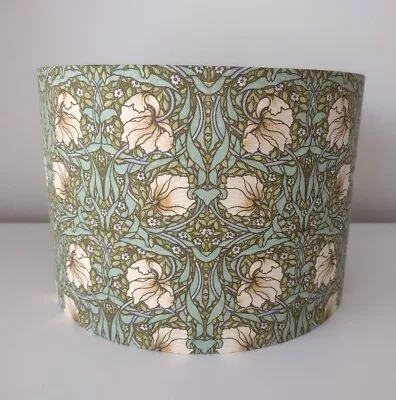 William Morris Pimpernel Green Cream Fabric Shade Metallic Lining Available • £30