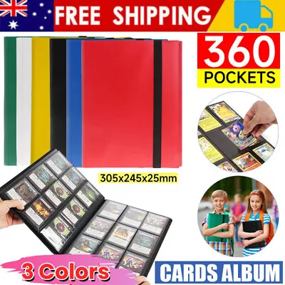 Trading Card Binder Premium 9-Pocket Trading Card Album Folder 360 Cards Case AU • $15.39