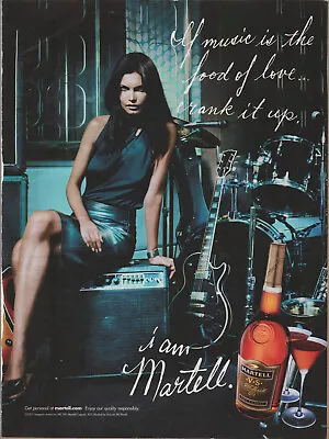 2002 Martell Cognac - Rocker Chick Guitar Drums Amp Leather Skirt - Print Ad • $9.79