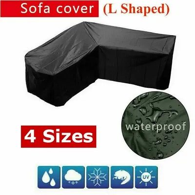 $38.99 • Buy Waterproof L Shape Furniture Cover Outdoor Garden Rattan Corner Sofa Protection